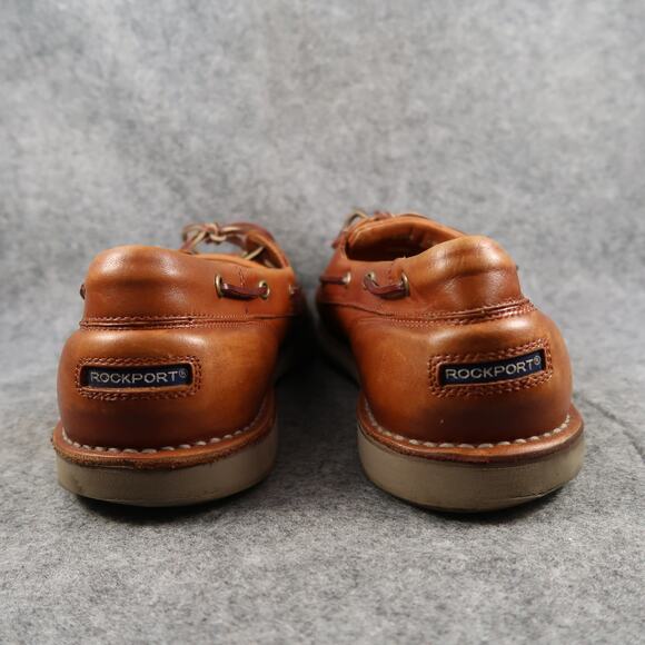 Rockport Boat Shoes Mens 13 Casual Leather Moc Lace Up Brown Classic Lifestyle - Picture 6 of 12